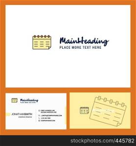 Calendar Logo design with Tagline & Front and Back Busienss Card Template. Vector Creative Design