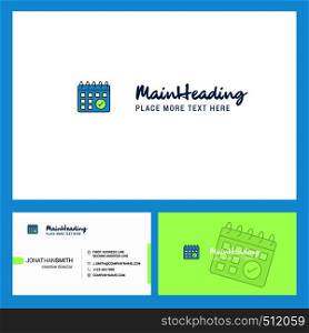 Calendar Logo design with Tagline & Front and Back Busienss Card Template. Vector Creative Design
