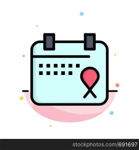 Calendar, Love, Operation, Date Abstract Flat Color Icon Template