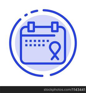 Calendar, Love, Operation, Date Blue Dotted Line Line Icon