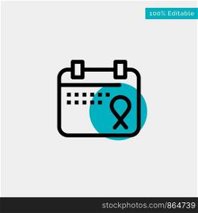 Calendar, Love, Operation, Date turquoise highlight circle point Vector icon