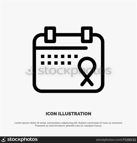 Calendar, Love, Operation, Date Vector Line Icon