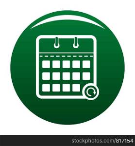 Calendar mobile icon. Simple illustration of calendar mobile vector icon for any design green. Calendar mobile icon vector green