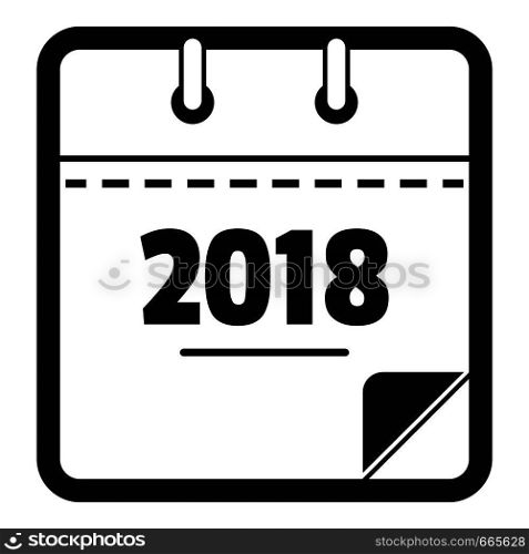Calendar new year icon. Simple illustration of calendar new year vector icon for web. Calendar new year icon, simple black style
