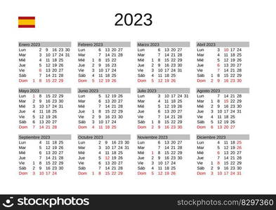 calendar of year 2023 in Spanish language with Spain public holidays ...