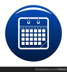 Calendar office icon vector blue circle isolated on white background . Calendar office icon blue vector