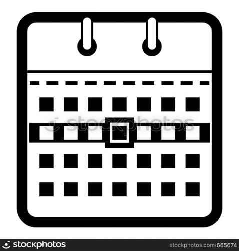 Calendar page icon. Simple illustration of calendar page vector icon for web. Calendar page icon, simple black style