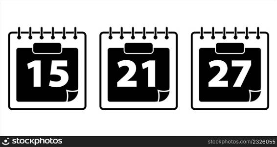 Calendar Page Icon, Time Management, Scheduling Calendar Vector Art Illustration