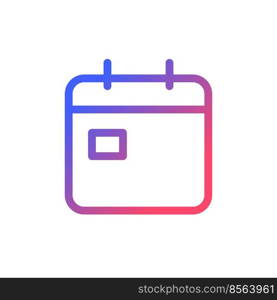 Calendar pixel perfect gradient linear ui icon. Planner. Make an appointment. Digital reminder. Line color user interface symbol. Modern style pictogram. Vector isolated outline illustration. Calendar pixel perfect gradient linear ui icon