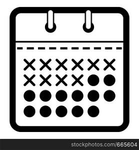 Calendar plan icon. Simple illustration of calendar plan vector icon for web. Calendar plan icon, simple black style