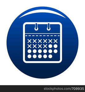 Calendar plan icon vector blue circle isolated on white background . Calendar plan icon blue vector