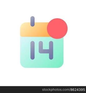 Calendar reminder pixel perfect flat gradient color ui icon. Event date. Business organizer. Simple filled pictogram. GUI, UX design for mobile application. Vector isolated RGB illustration. Calendar reminder pixel perfect flat gradient color ui icon