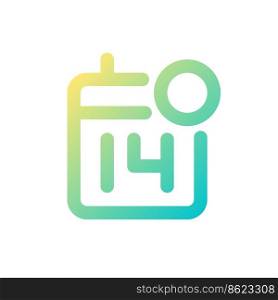 Calendar reminder pixel perfect gradient linear ui icon. Event date. Business organizer. Line color user interface symbol. Modern style pictogram. Vector isolated outline illustration. Calendar reminder pixel perfect gradient linear ui icon