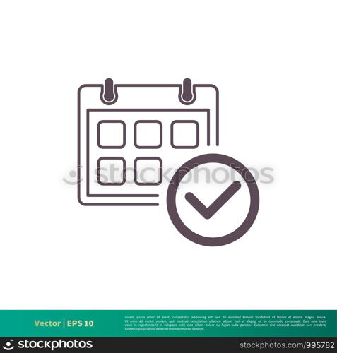 Calendar, Schedule Icon Vector Logo Template Illustration Design. Vector EPS 10.