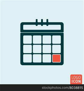 Calendar sheet isolated. Calendar icon. Organizer page symbol. Vector illustration