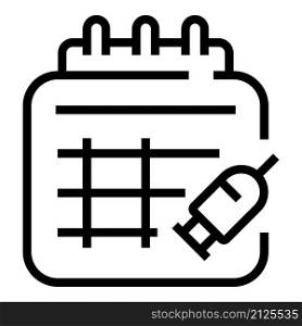 Calendar syringe ampule icon outline vector. Vial vaccine. Bottle injection. Calendar syringe ampule icon outline vector. Vial vaccine
