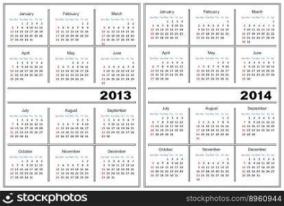 Calendar template 20132014 vector image