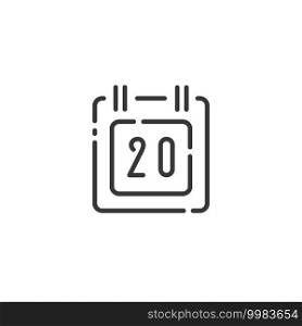 Calendar thin line icon. Diary date. Isolated outline commerce vector illustration