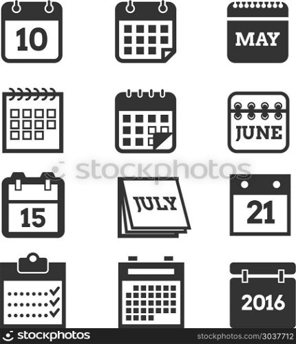 Calendar vector icons set. Calendar vector icons set. Calendar page symbol and pictogram illustration calendars of element