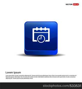 Calendar web icon - 3d Blue Button.