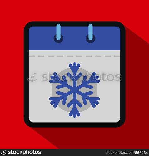 Calendar winter icon. Flat illustration of calendar winter vector icon for web. Calendar winter icon, flat style