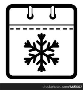 Calendar winter icon. Simple illustration of calendar winter vector icon for web. Calendar winter icon, simple black style