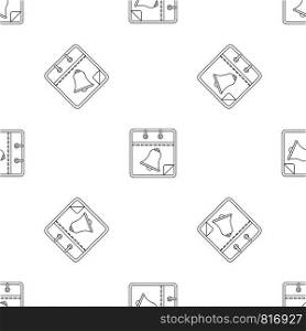 Calendar with bell pattern seamless vector repeat geometric for any web design. Calendar with bell pattern seamless vector