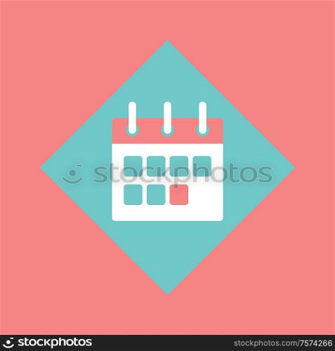 Calendar with clipboard vector, schedule events planner isolated icon. Paper object with deadlines, appointments of business plan organizer. Calendar with Clipboard, Schedule Events Planner