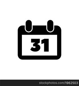 Calendar with Date 31 December, Organizer. Flat Vector Icon illustration. Simple black symbol on white background. Calendar with Date 31 December sign design template for web and mobile UI element. Calendar with Date 31 December, Organizer. Flat Vector Icon illustration. Simple black symbol on white background. Calendar with Date 31 December sign design template for web and mobile UI element.