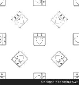 Calendar with heart pattern seamless vector repeat geometric for any web design. Calendar with heart pattern seamless vector
