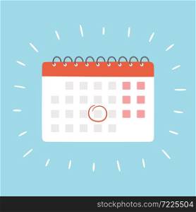 Calendar with selected date. Isolated vector illustration. Calendar with selected date. Vector illustration