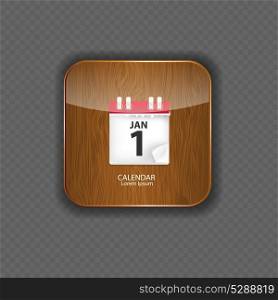 Calendar wood application icons vector illustration
