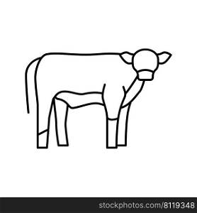 calf domestic animal line icon vector. calf domestic animal sign. isolated contour symbol black illustration. calf domestic animal line icon vector illustration