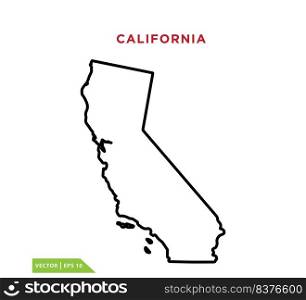 California map icon vector design template