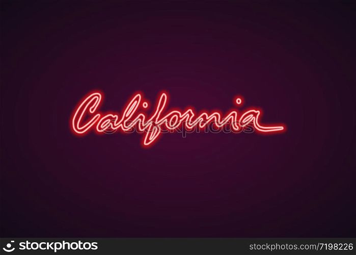 california neon icon summer concept stock vector illustration