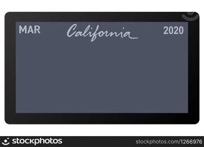 california new car digital registration plate vector illustration