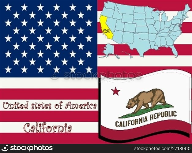 california state illustration, abstract vector art
