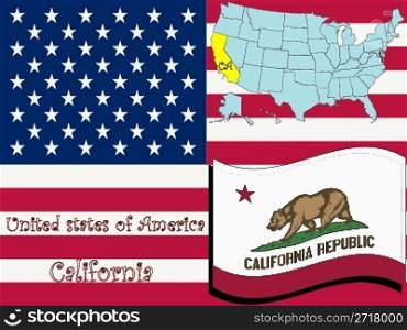 california state illustration, abstract vector art