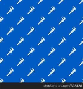 Calipers pattern repeat seamless in blue color for any design. Vector geometric illustration. Calipers pattern seamless blue