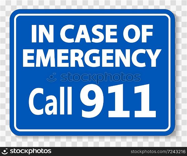 Call 911 Sign on transparent background,vector illustration