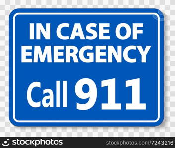 Call 911 Sign on transparent background,vector illustration