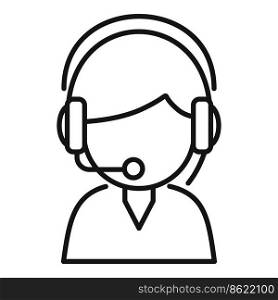 Call center agent icon outline vector. Service support. Customer phone. Call center agent icon outline vector. Service support