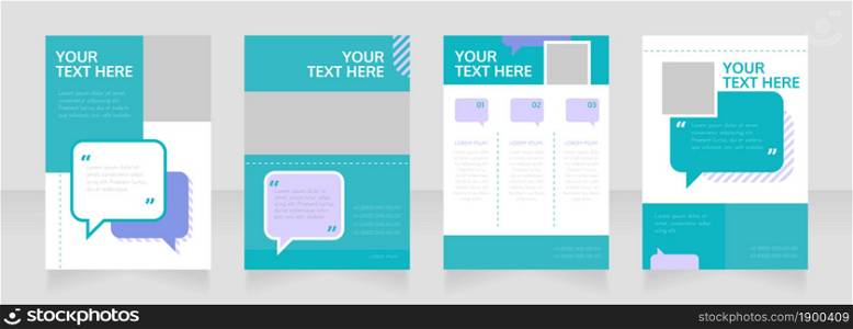 Call center blank brochure layout design. Service info. Vertical poster template set with empty copy space for text. Premade corporate reports collection. Editable flyer paper pages. Call center blank brochure layout design