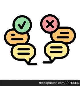 Call center chat icon outline vector. Online report. Service online color flat. Call center chat icon vector flat