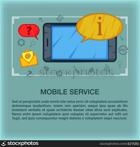Call center concept mobile. Cartoon illustration of call center vector concept for web. Call center concept mobile, cartoon style
