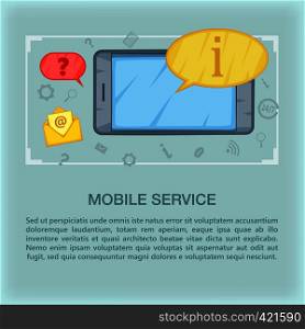 Call center concept mobile. Cartoon illustration of call center vector concept for web. Call center concept mobile, cartoon style
