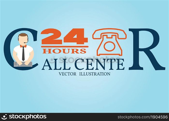 Call center. Concepts for web banners and promotional materials. Vector.
