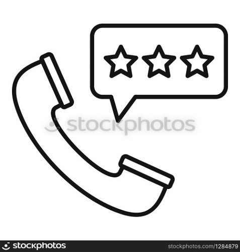 Call center feedback icon. Outline call center feedback vector icon for web design isolated on white background. Call center feedback icon, outline style