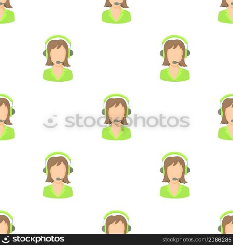 Call center operator with phone headset pattern seamless background texture repeat wallpaper geometric vector. Call center operator with phone headset pattern seamless vector