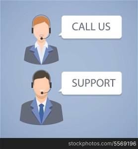 Call center support emblem isolated vector illustration